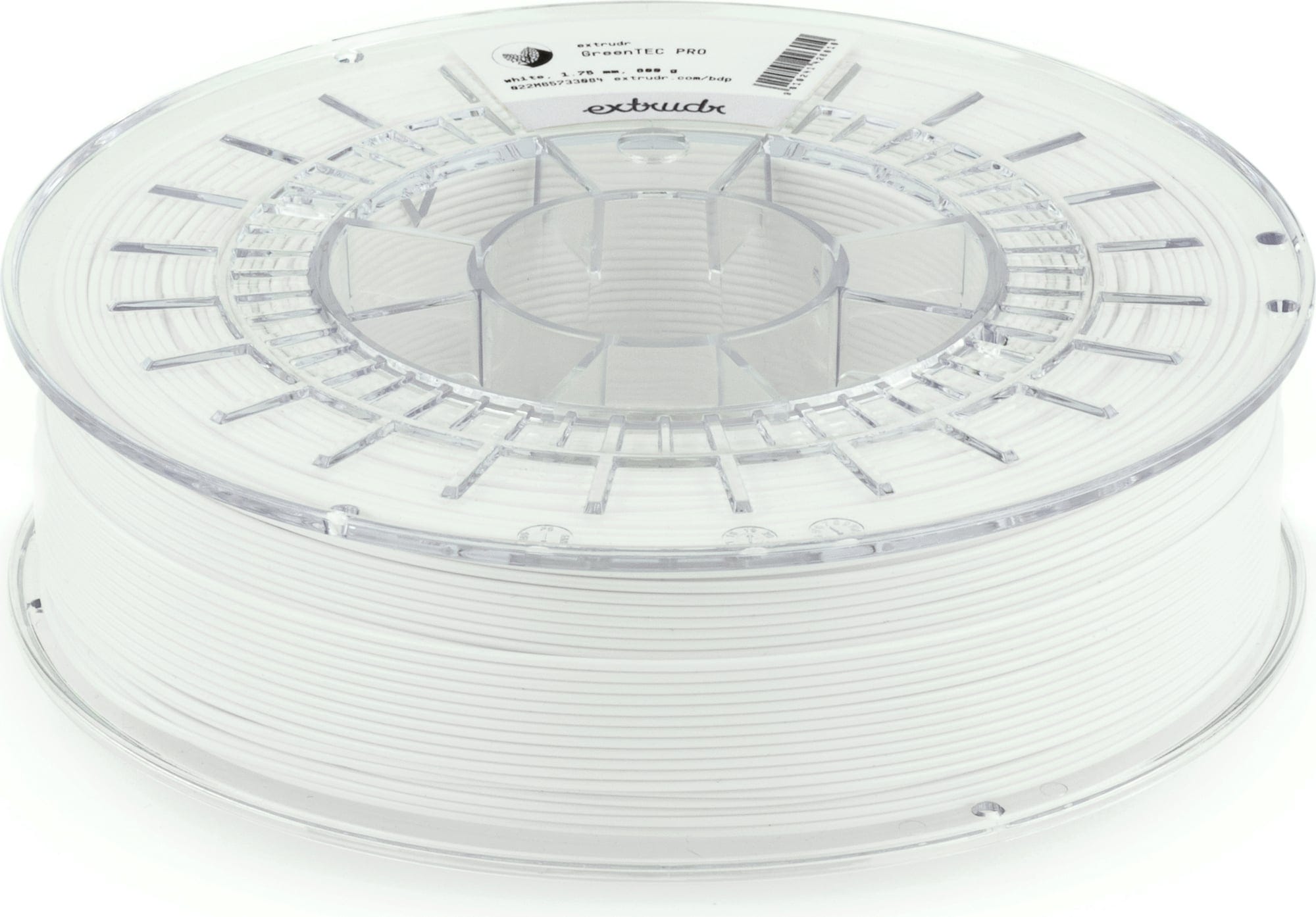 Extrudr  Green-TEC PRO Weiß, 1,75 mm / 800 g    Hochleistungsmaterial mit biologisch-organischer Zusammensetzung