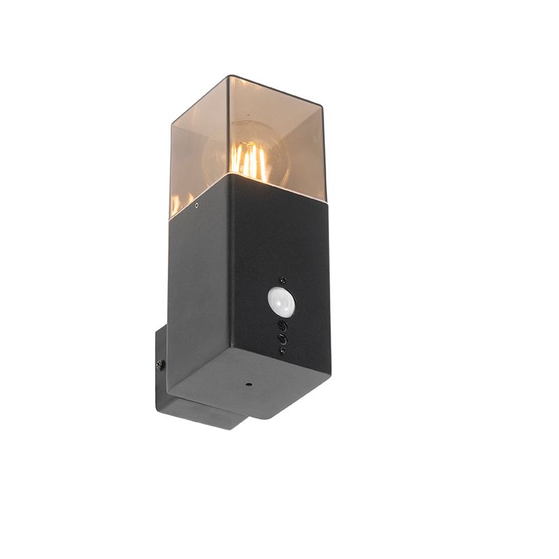 Buiten wandlamp zwart IP44 met bewegingsmelder - Denmark