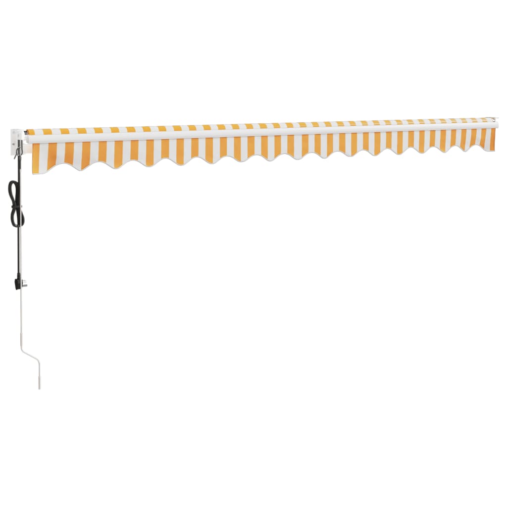 Auvent rétractable automatique jaune et blanc 4x3 m