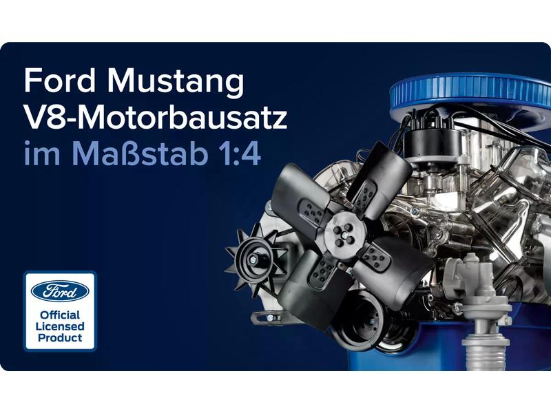Franzis Bausatz Ford Mustang V8 Motor 1:4, Deutsch/Englisch Originalgetreues Funktionsmodell des Typ 289 V8 Motors