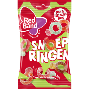 Red Band Snoepringen Zuur 102gr