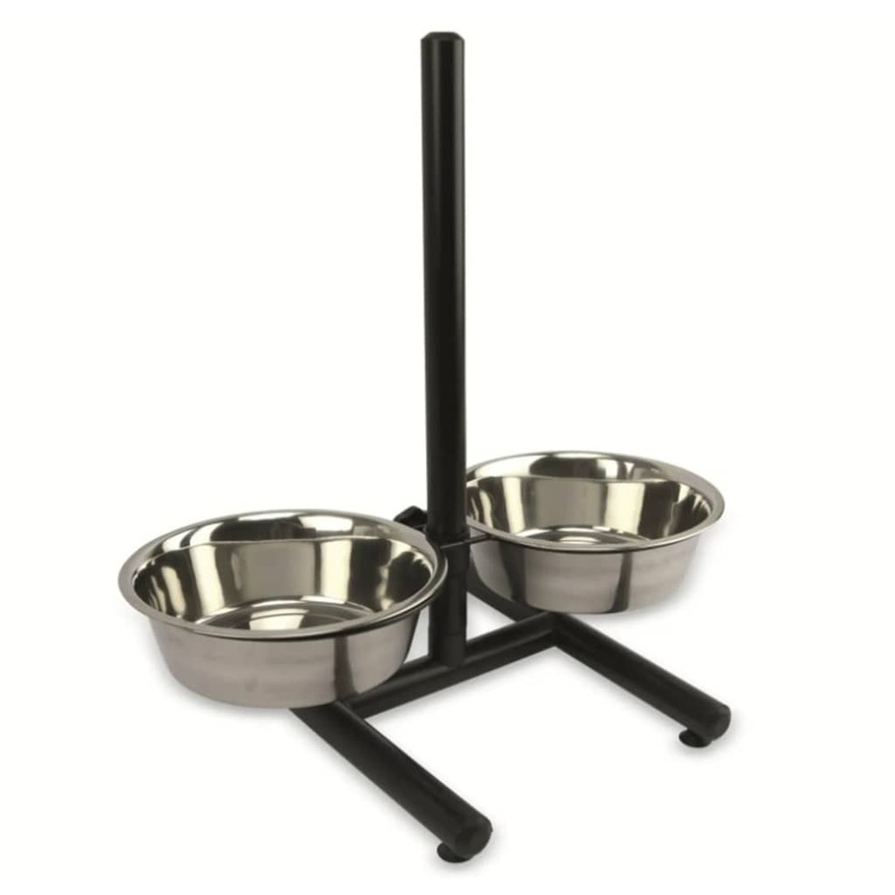 Bol double réglable à nourriture et eau pour chiens