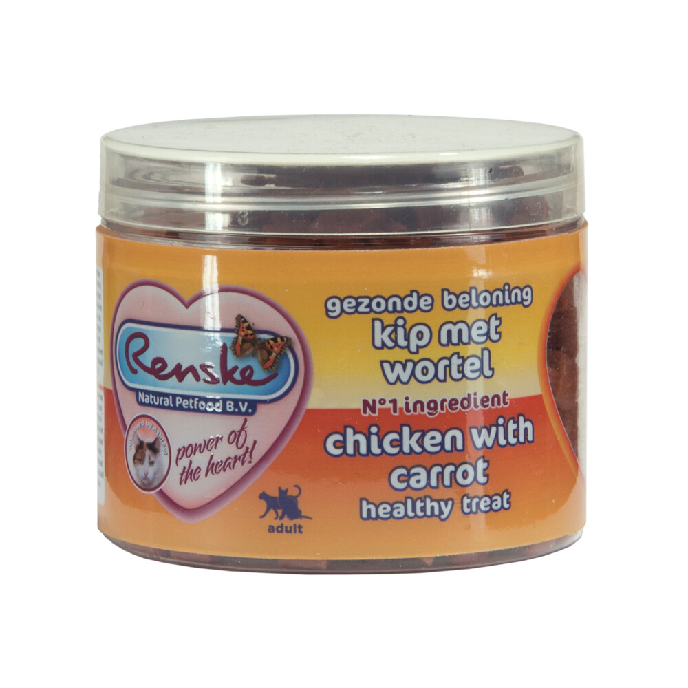 Renske Gezonde Beloning Kat HartjesKip & Wortel100 gr