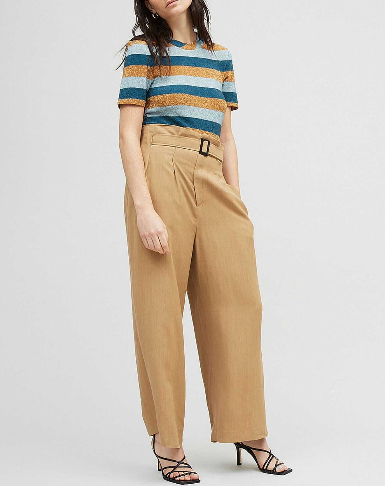 Chloé Stora Pantalon en Lin mélangé Raby beige