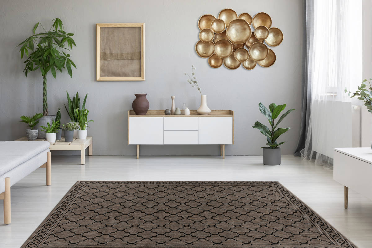 Outdoor-Kurzflorteppich SPLASH 300 - grau-braun - 80x150 cm