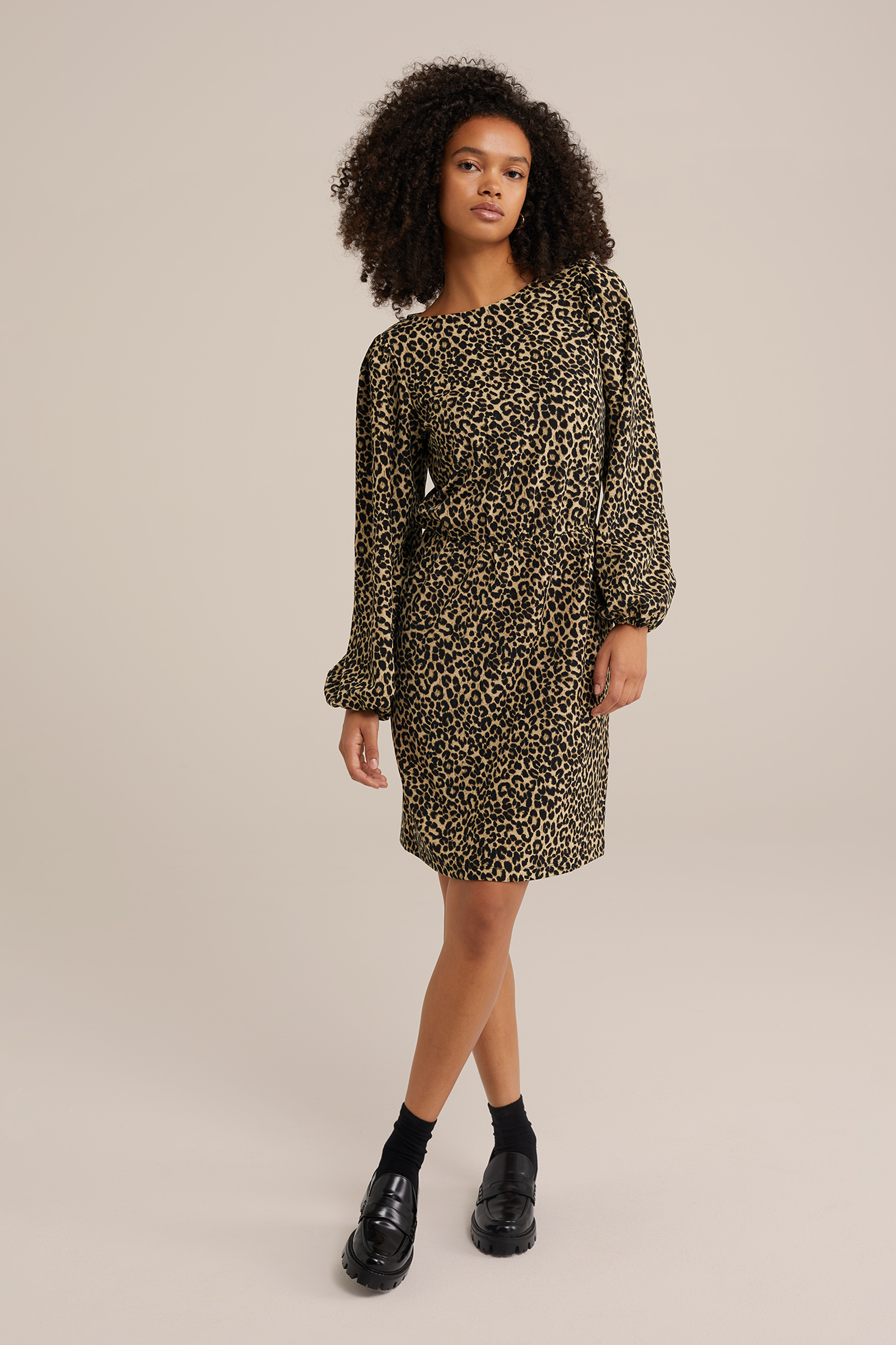 jurk met dessin WE Fashion Felgeel