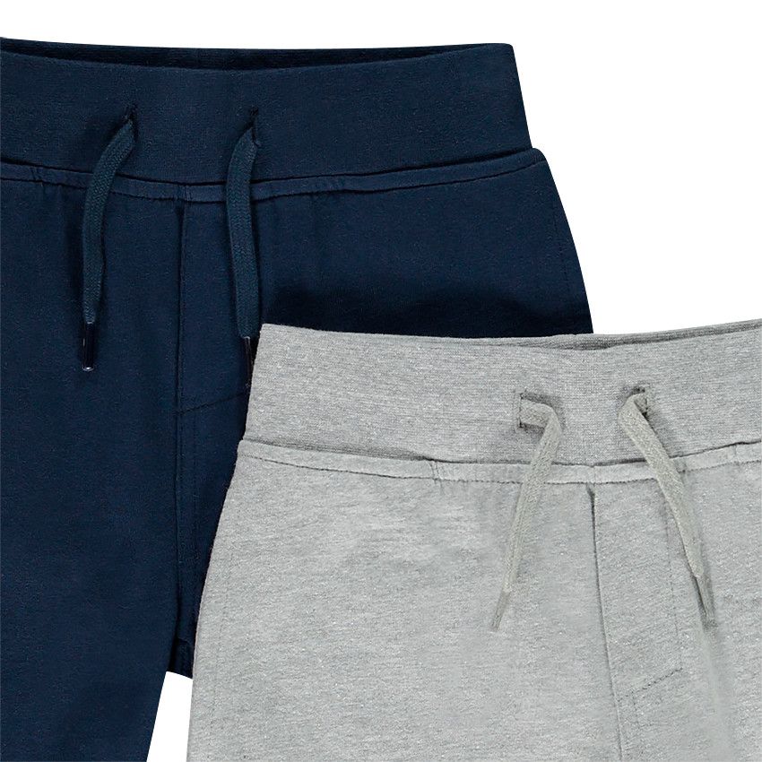 Lot de 2 bermudas unis en maille - Bleu marine