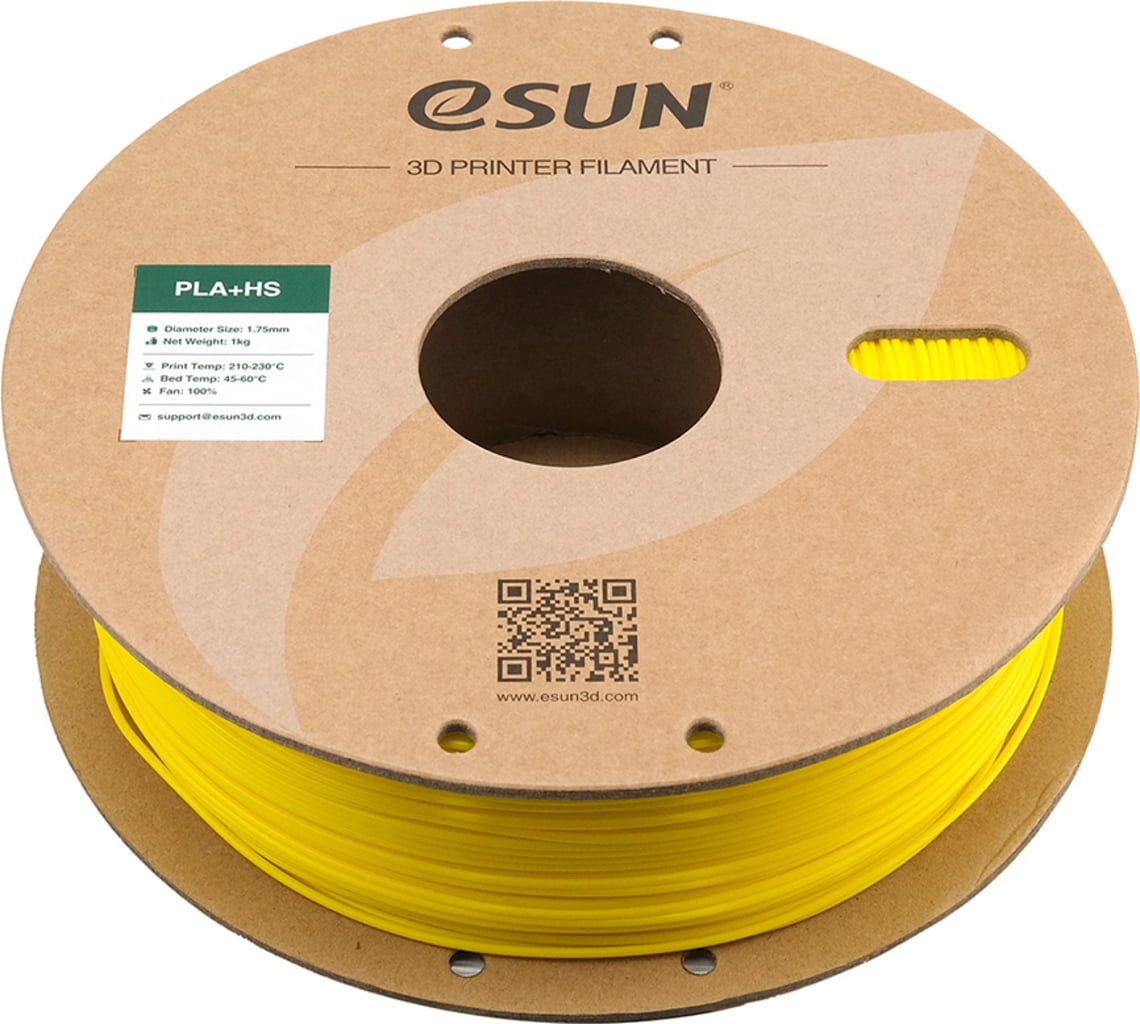 eSUN  PLA+HS Yellow, 1,75 mm / 1000 g    PLA-Filament für den Hochgeschwindigkeitsdruck