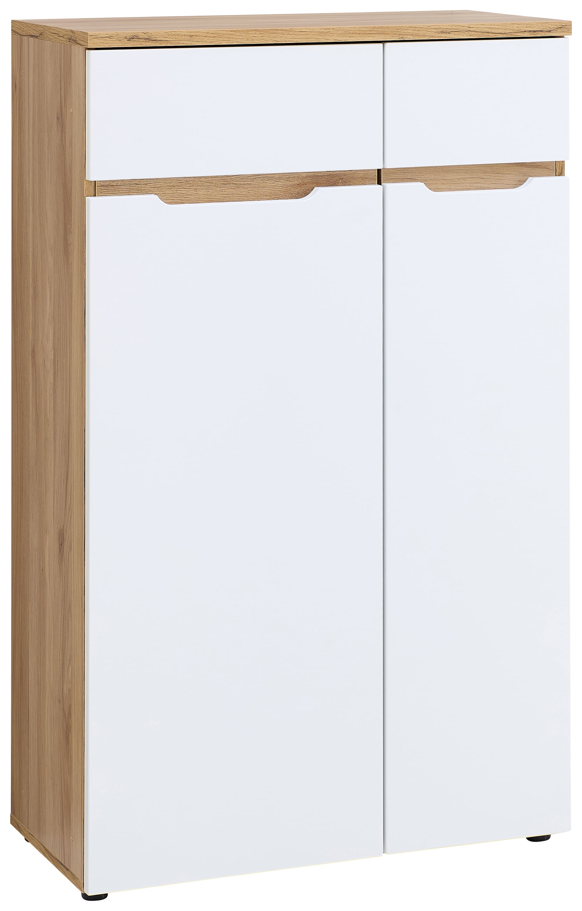 vito Büroschrank CLYDE 75 x 122 cm weiß supermatt/Mauvella-Oak-Dekor