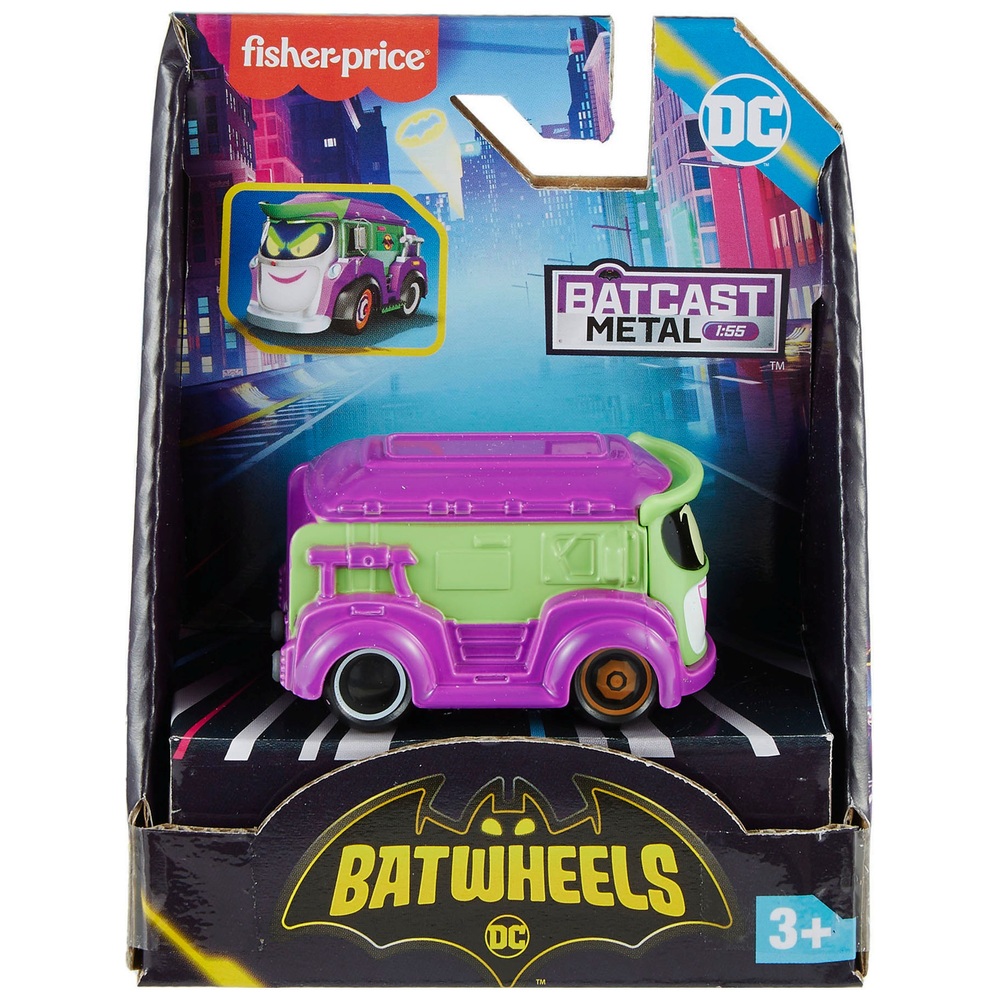 Fisher-Price Batwheels DC 1:55 Diecast Metall Streich der Joker-Van