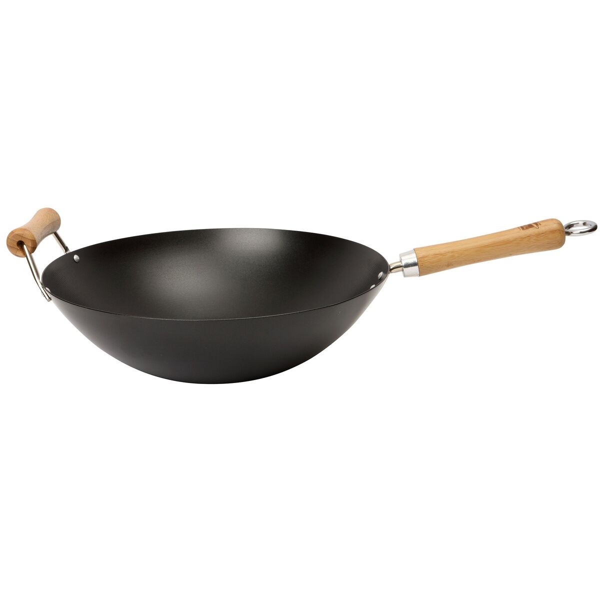 NS Wok karbonstål, svart 36 cm.