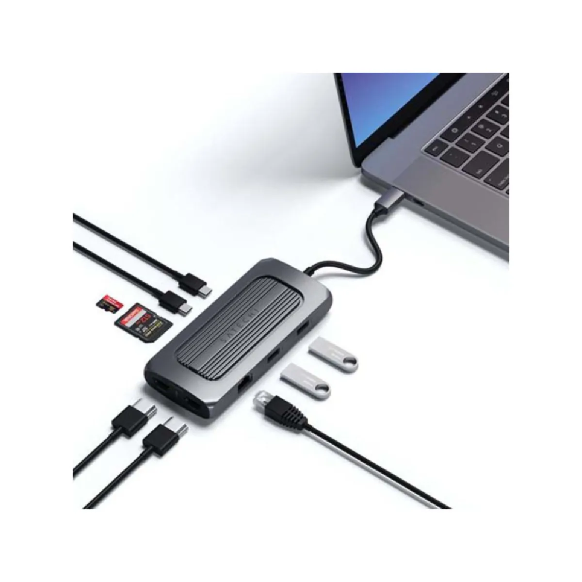 Satechi Hub USB-C Multiports PD 100W HDMI 4K Série MX Gris