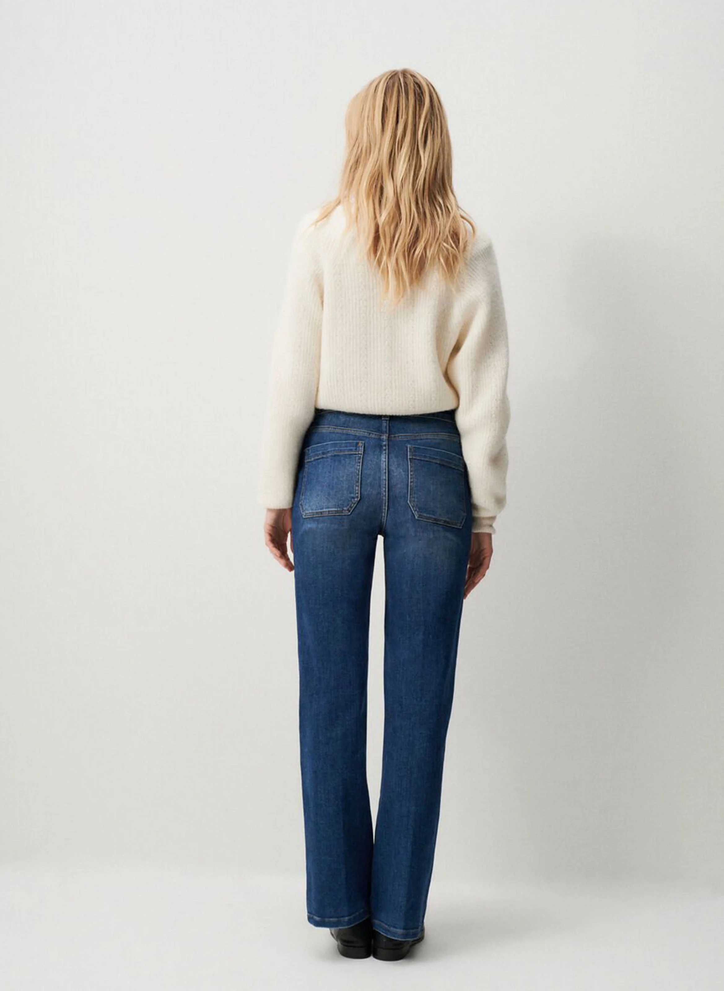 PELLEY - Jean flare en coton mélangé | Bleu