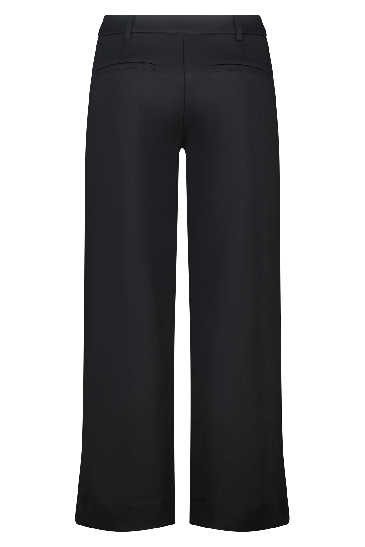 Wide leg pantalon met stretch en zijstreep Zwart