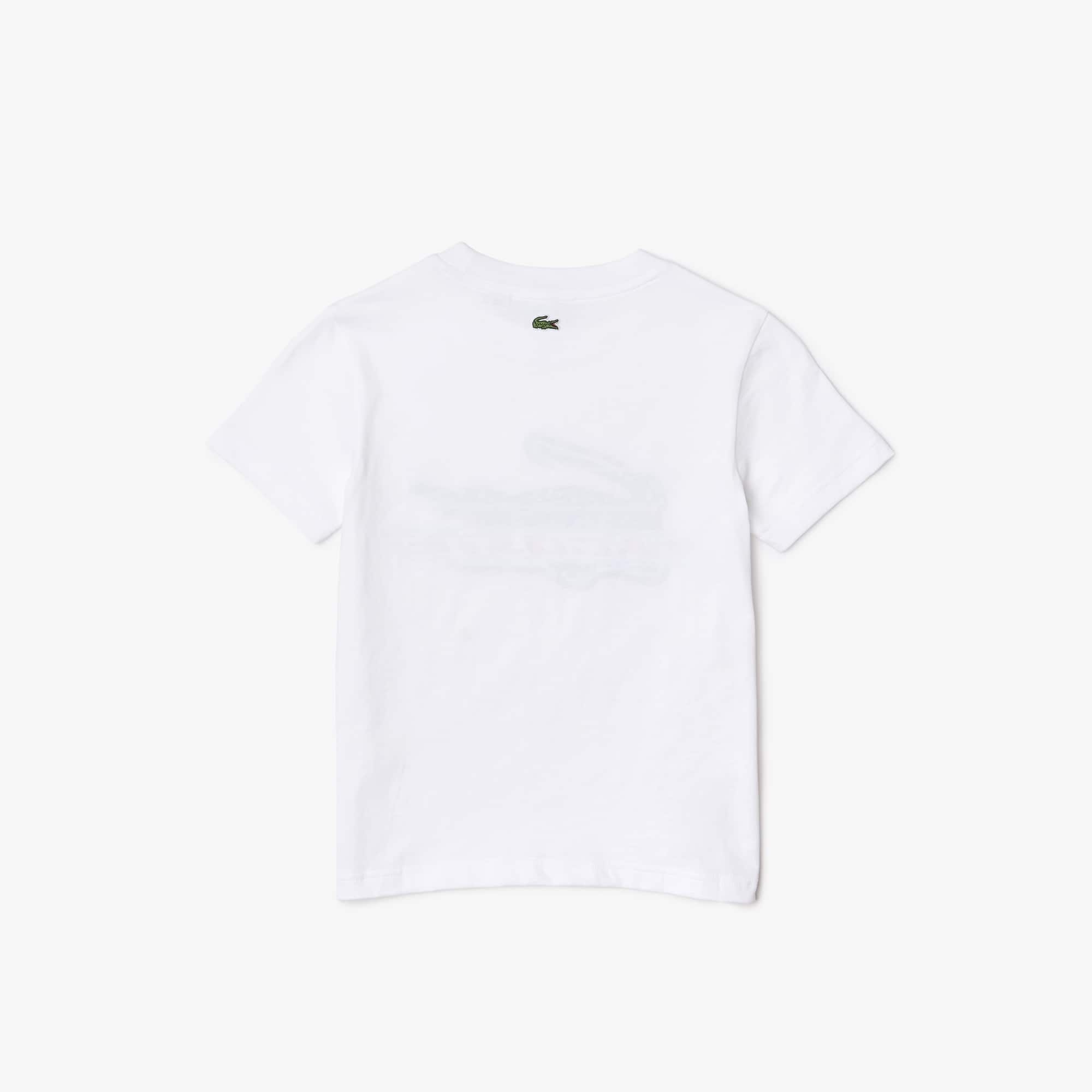 T-shirt enfant avec imprimé contrasté en jersey de coton T-Shirts & Chemises - Blanc - Lacoste - Enfant