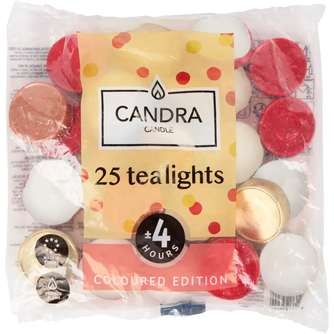 Bougies chauffe-plat colorées Candra