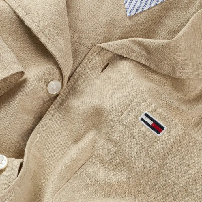Tommy Hilfiger Regular Fit Linnen Blend SS Overhemd Heren
