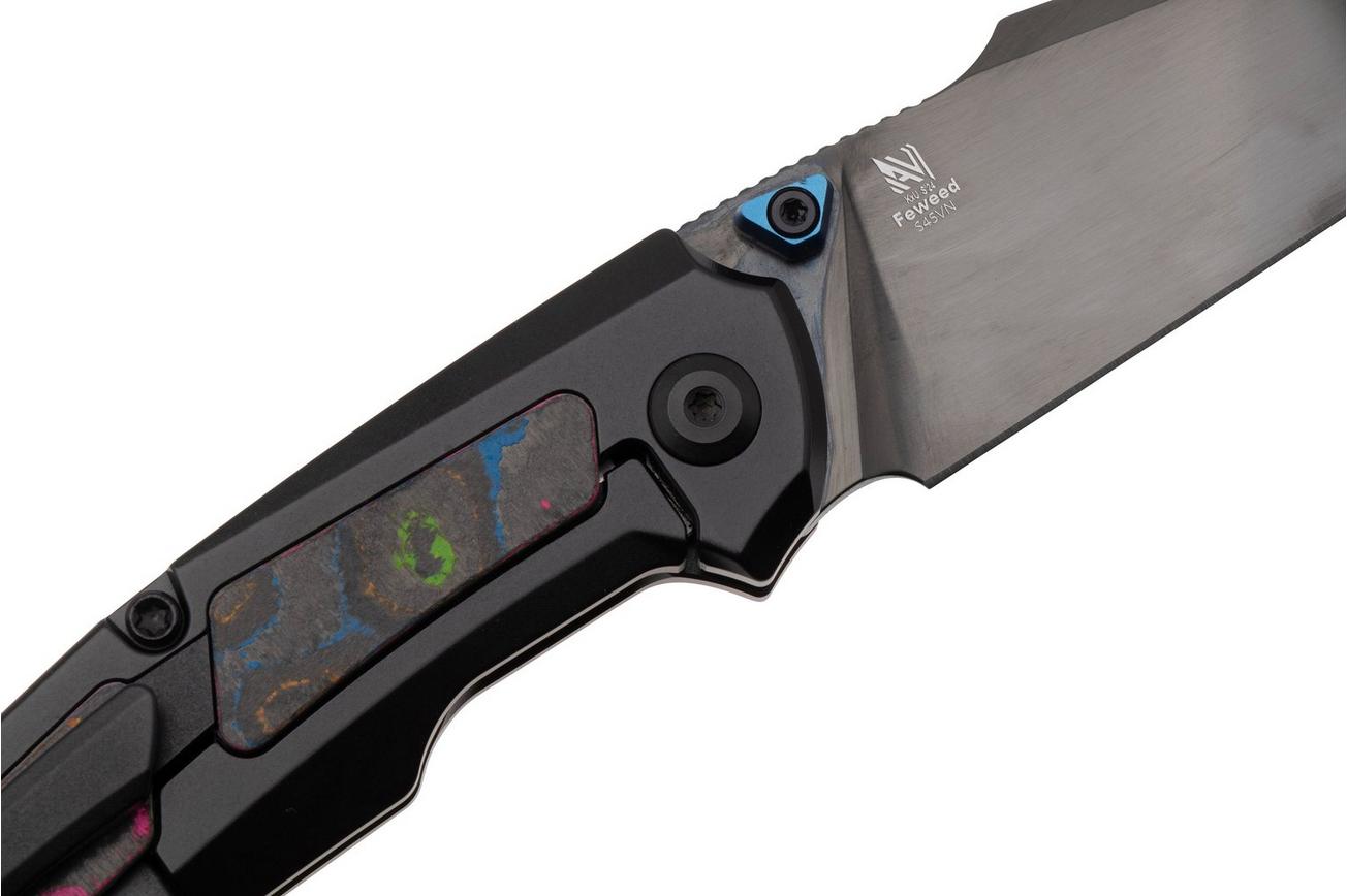 Kizer Feweed KI3694A3 Polished DLC CPM S45VN, Titanium Camo Carbon 80's Inlay, zakmes