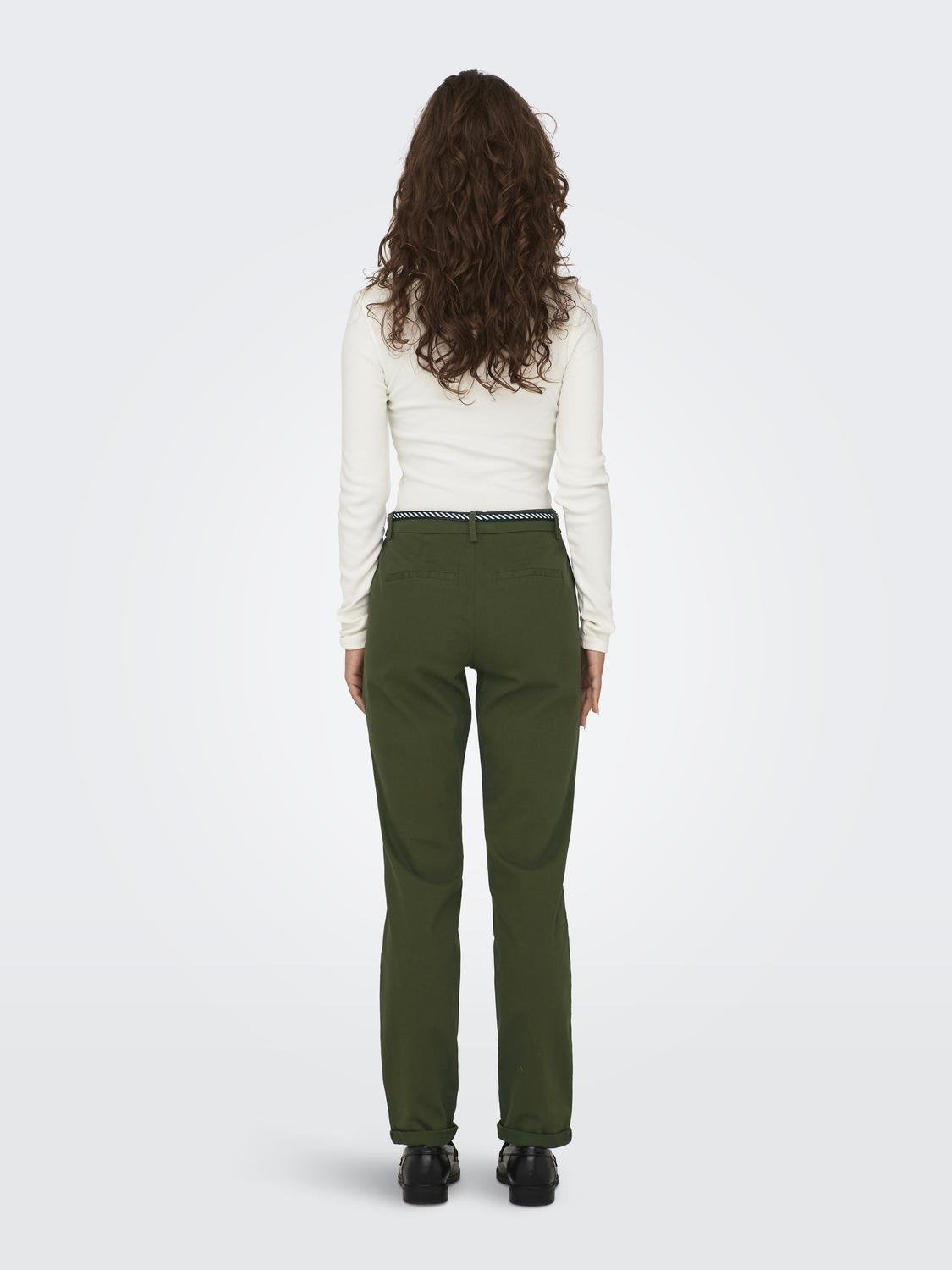 ONLBIANA-MAREE Mittlere Taille Slim Fit Chino Hose Olive Night