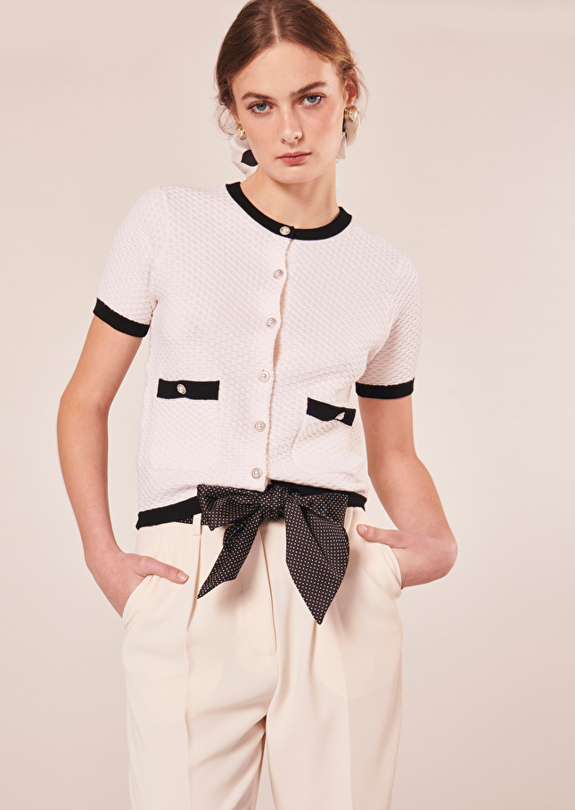 Gilet Georginaécru en laine mérinos