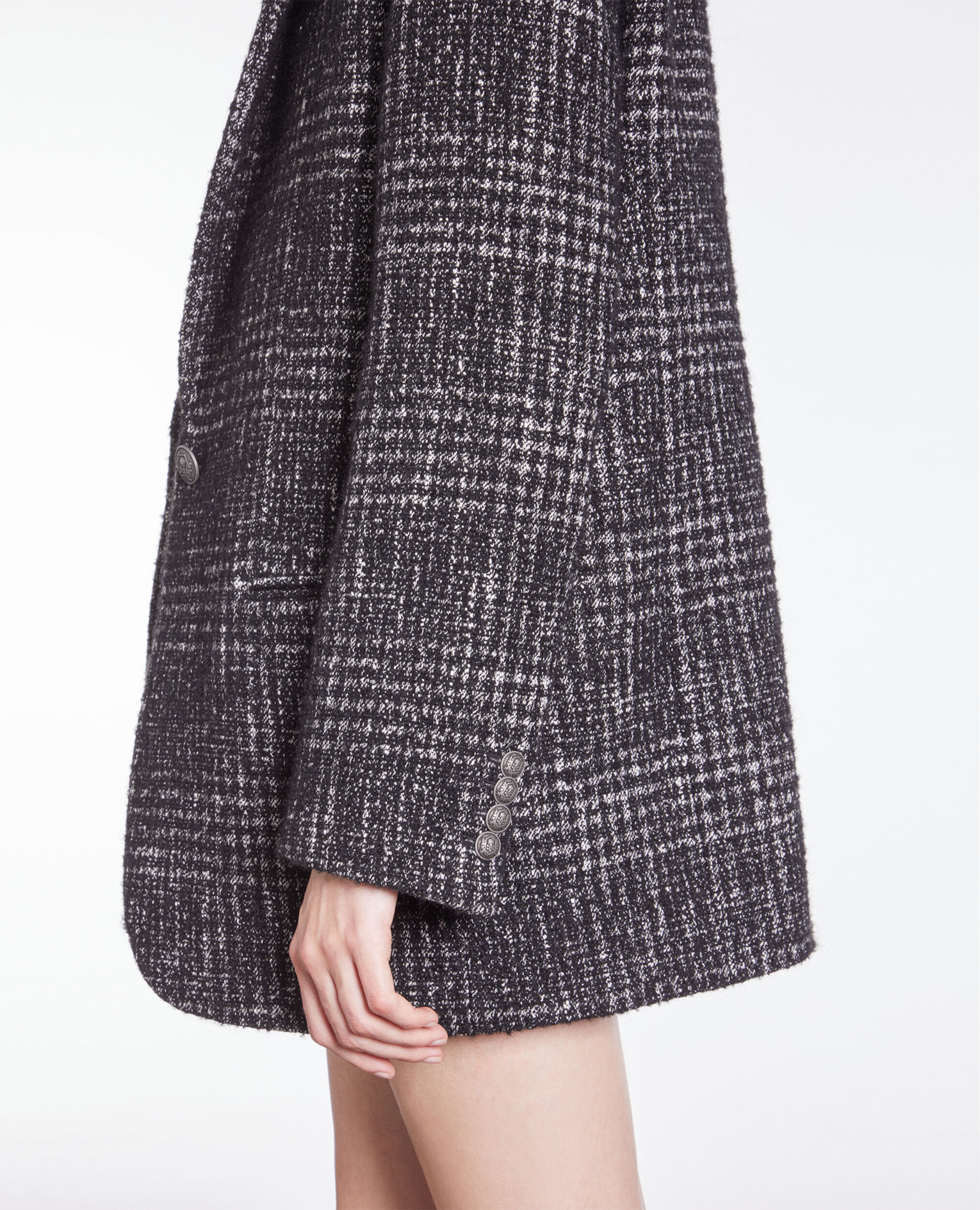 Blazer noir et blanc en tweed
