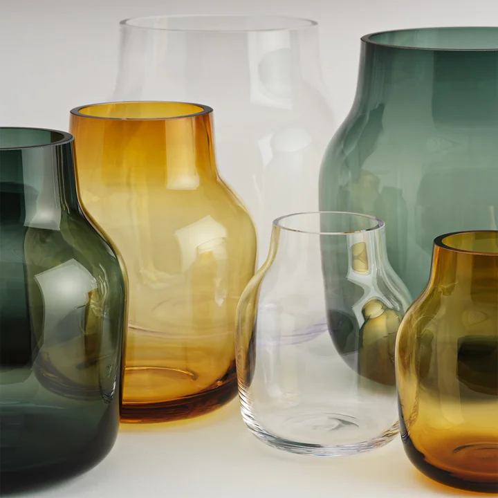 Muuto - Silent Vase, Ø 15 cm, dunkelgrün