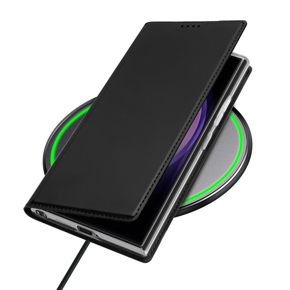 Samsung Galaxy S24 Ultra Flip Wallet Cover Leder Tasche - Schwarz