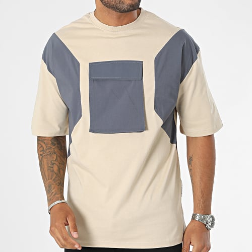 Tee Shirt Poche Beige Gris