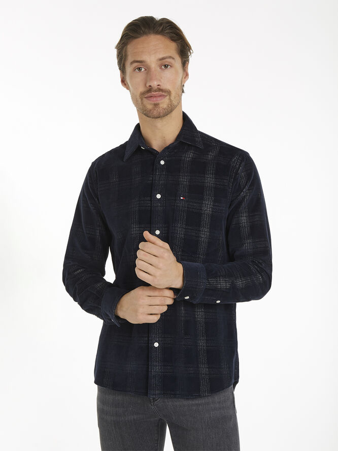 Tommy Hilfiger CORDUROY CHECK RF SHIRT Desert sky / multi