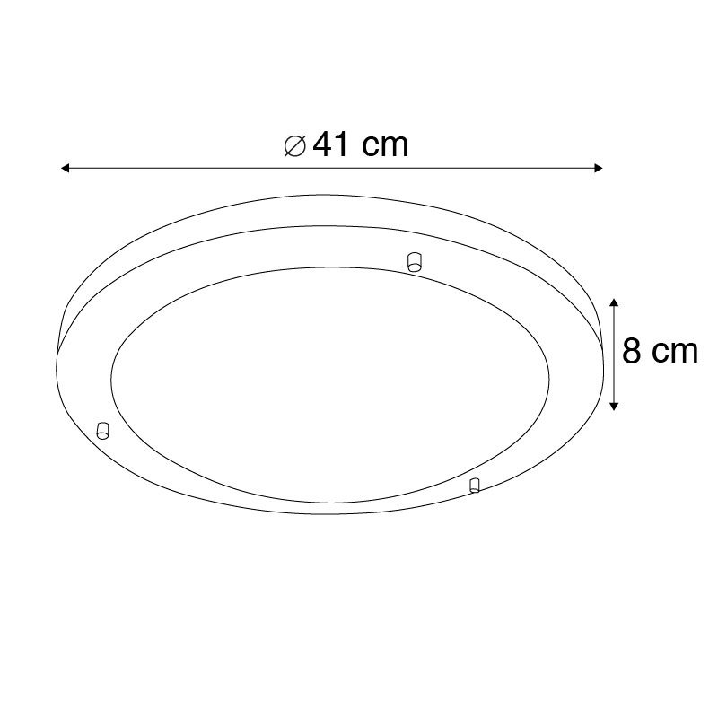 Moderne plafonnière staal 41 cm IP44 - Yuma