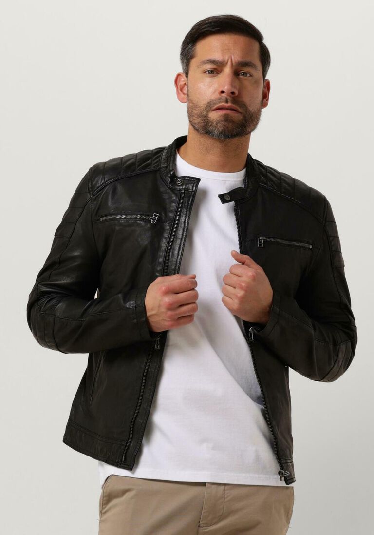 GOOSECRAFT zwarte goosecraft leren jas gc jacket965