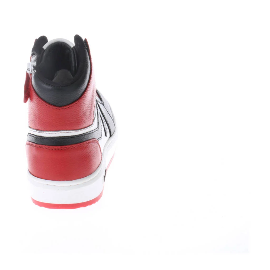 Hip leren sneakers rood/zwart/wit