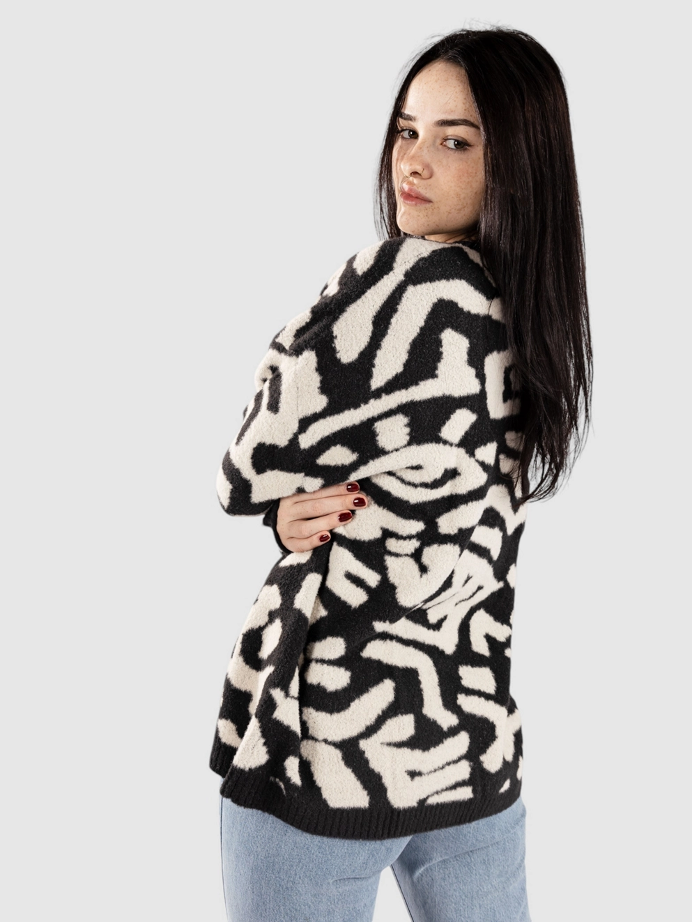 Rip Curl The Search Jaquard Crew Pullover black/white