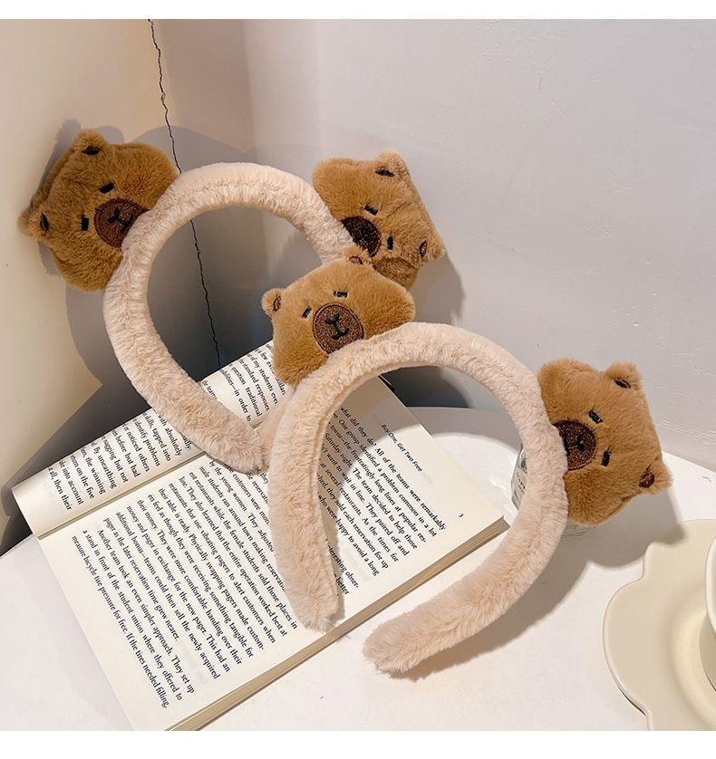 Aucucci - Capybara Chenille Haarspeld / Haarklem / Haarelastiek / Gezichtsreiniger Hoofdband / Polsband / Scrunchie (Diverse Ontwerpen)