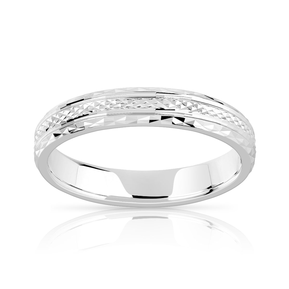Alliance argent 925 diamanté 4 mm
