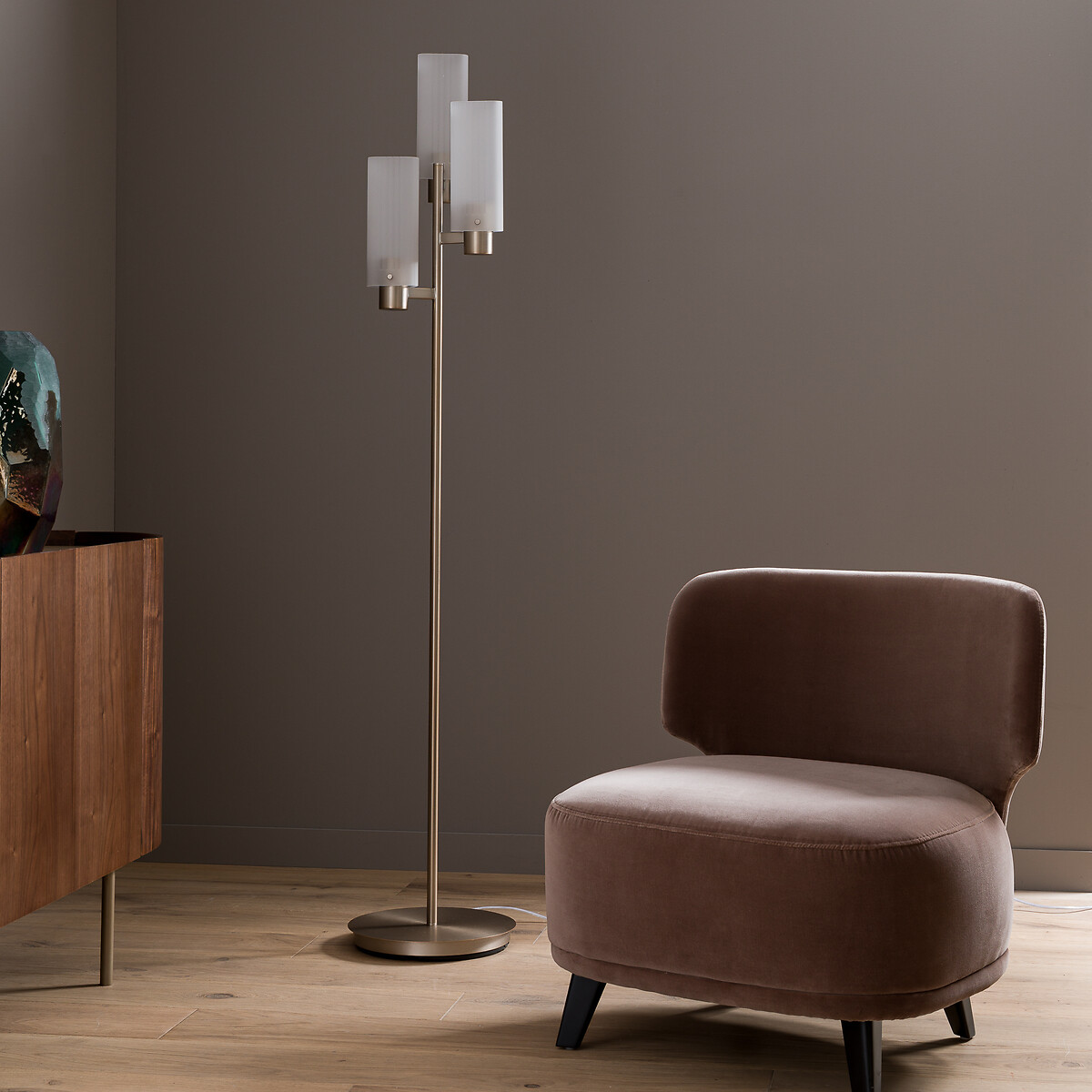 AM.PM<br>Luminária de chão em vidro/aço, Strozzi, design de E. Gallina