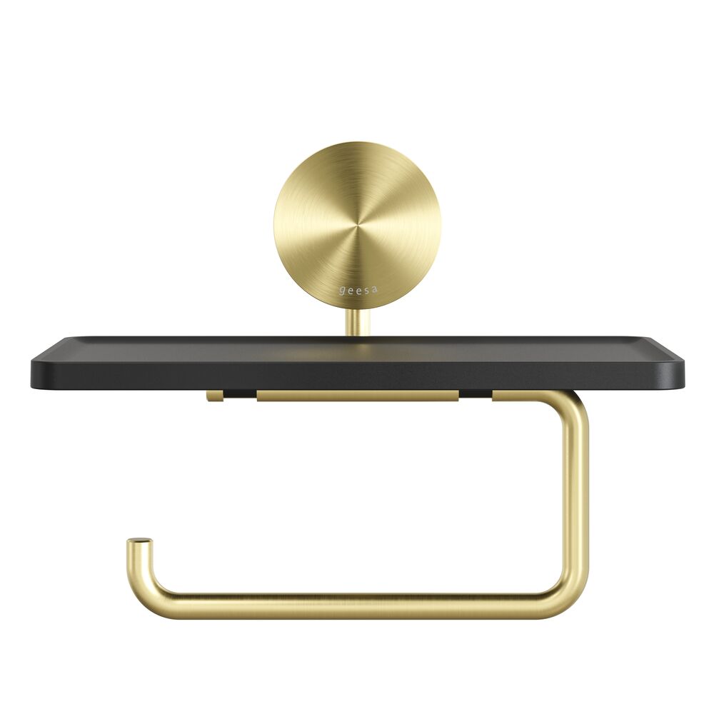 Geesa Opal toiletrolhouder met planchet goud geborsteld