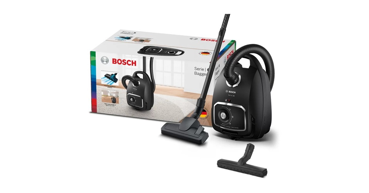 BoschSerie 6 Stofzuiger met zak BGB6X320  (Zwart)