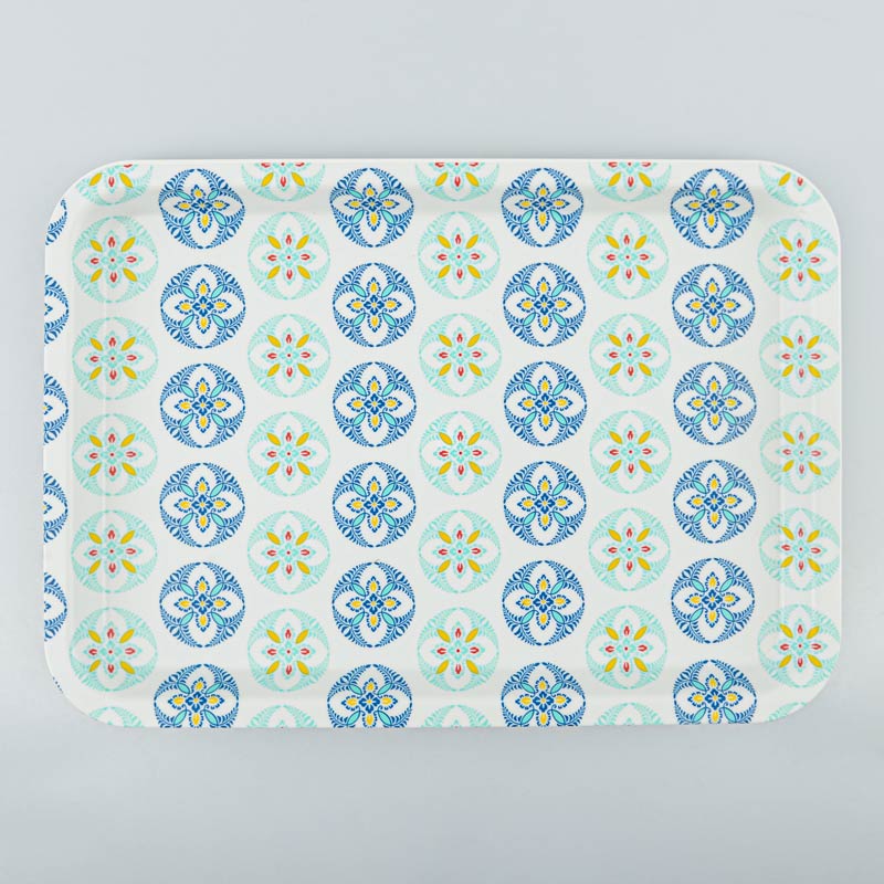 Plateau 'Achille' bleu et vert