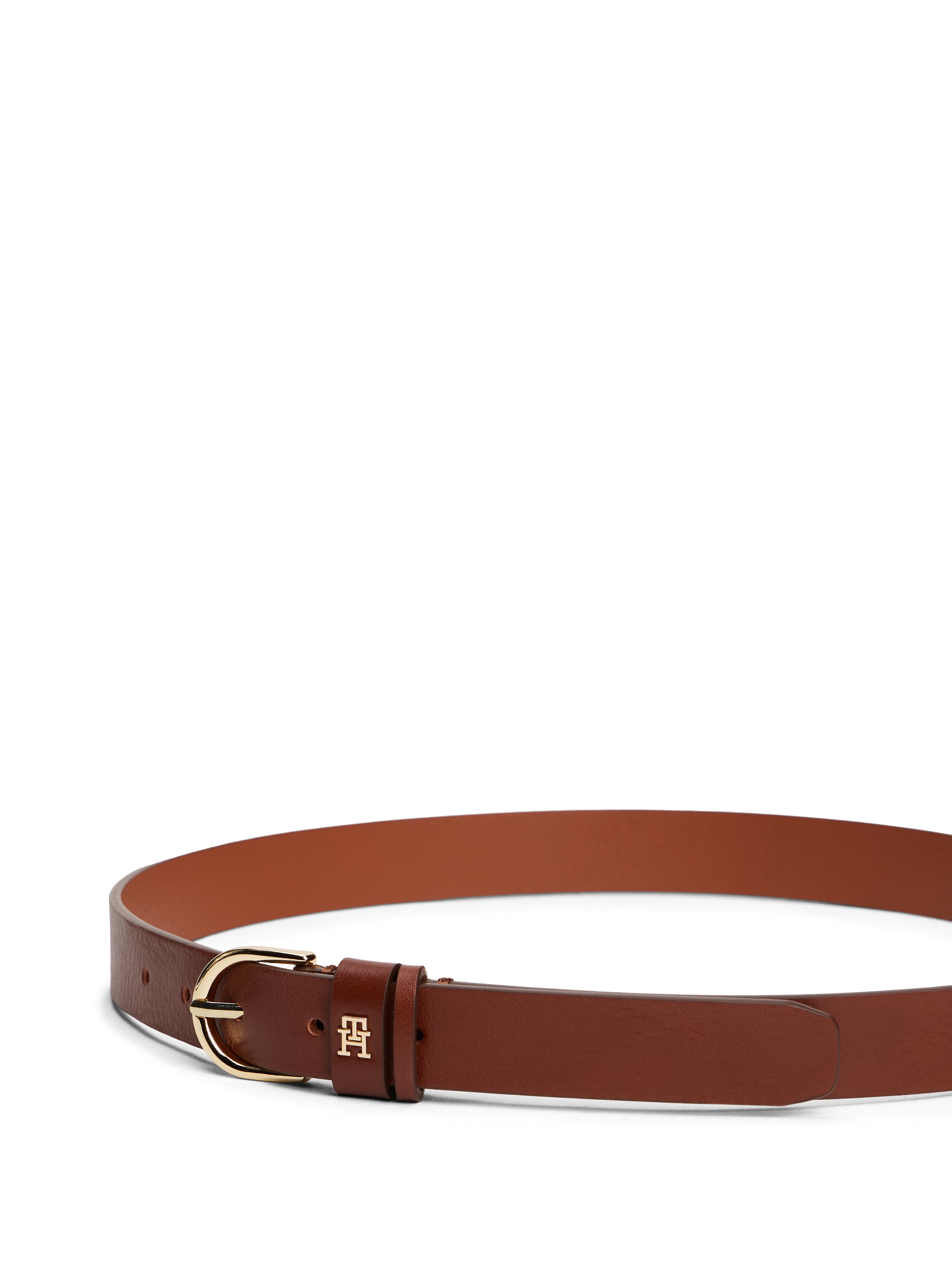 Tommy Hilfiger Ledergürtel »ESSENTIAL EFFORTLESS 2.5 cm breit GOLD«, Logoemblem, weiche Haptik, ovale Einfachdornschliesse