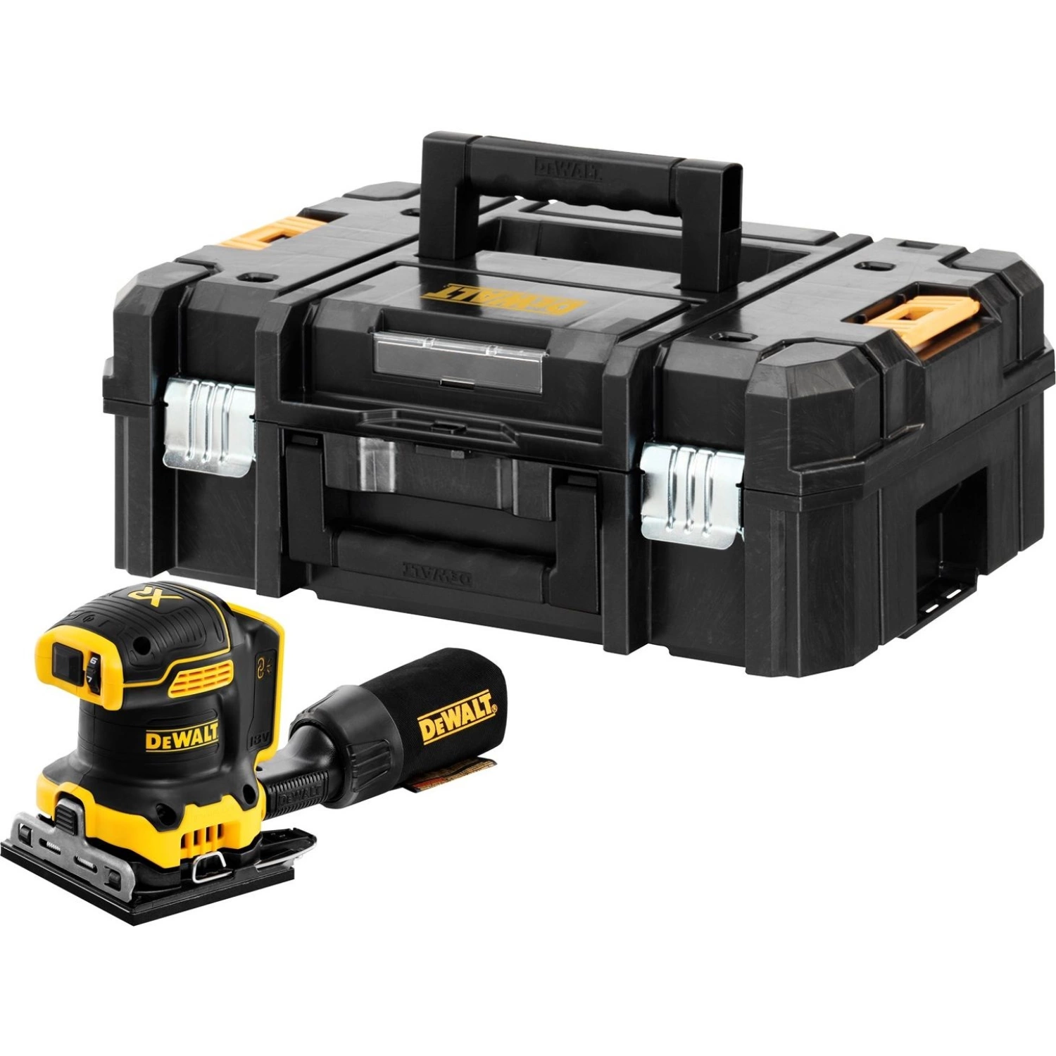DeWALT DCW200NT 18V Li-Ion accu vlakschuurmachine body in TSTAK - 140 x 115mm - koolborstelloos