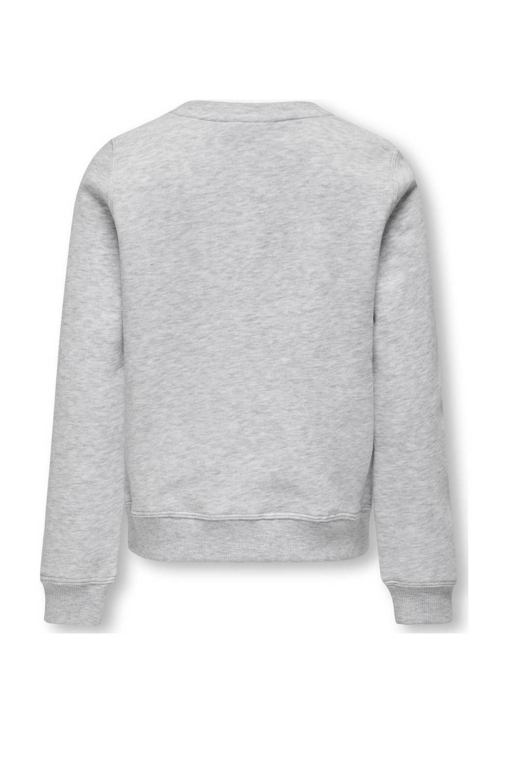ONLY sweater KOGSANNE met tekst lichtgrijs melange