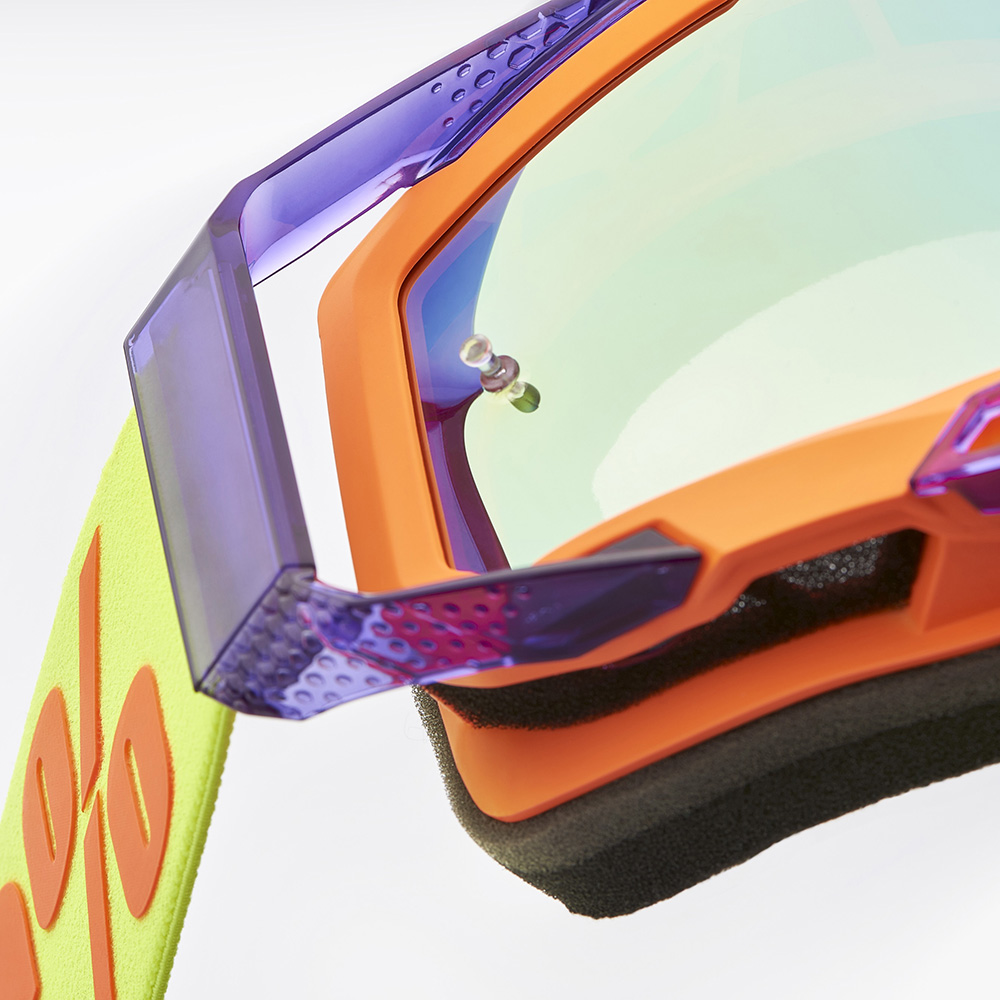 100% - Masque Racecraft 2 Panam - Gold Mirror Jaune / Orange / Violet