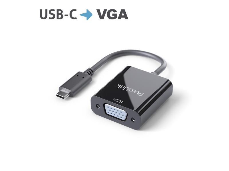 PureLink Adapter IS221 USB Type-C - VGA, Schwarz PureLink Premium USB-C auf VGA (Alt Mode) Adapter, Portsaver 0,10m, schwarz