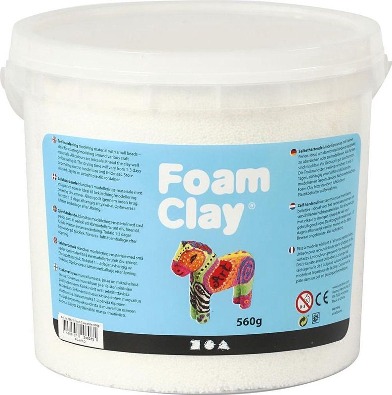 Foam Clay - Klei - Wit - 560 g - Zelfuithardend Modelleermateriaal