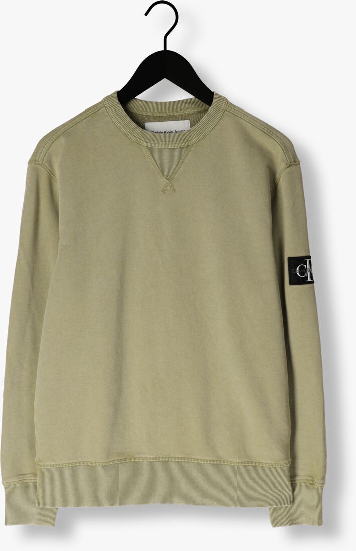 CALVIN KLEIN groene calvin klein sweater washed badge crew neck