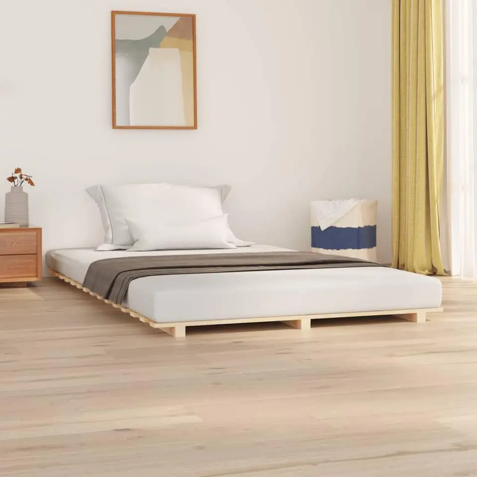 vidaXL - Palletbed frame - Naturel - Massief grenenhout - 140x190 cm