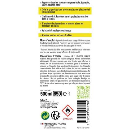 Produit d'entretien GS27 Stop Rongeurs - Spécial Véhicules Universel
