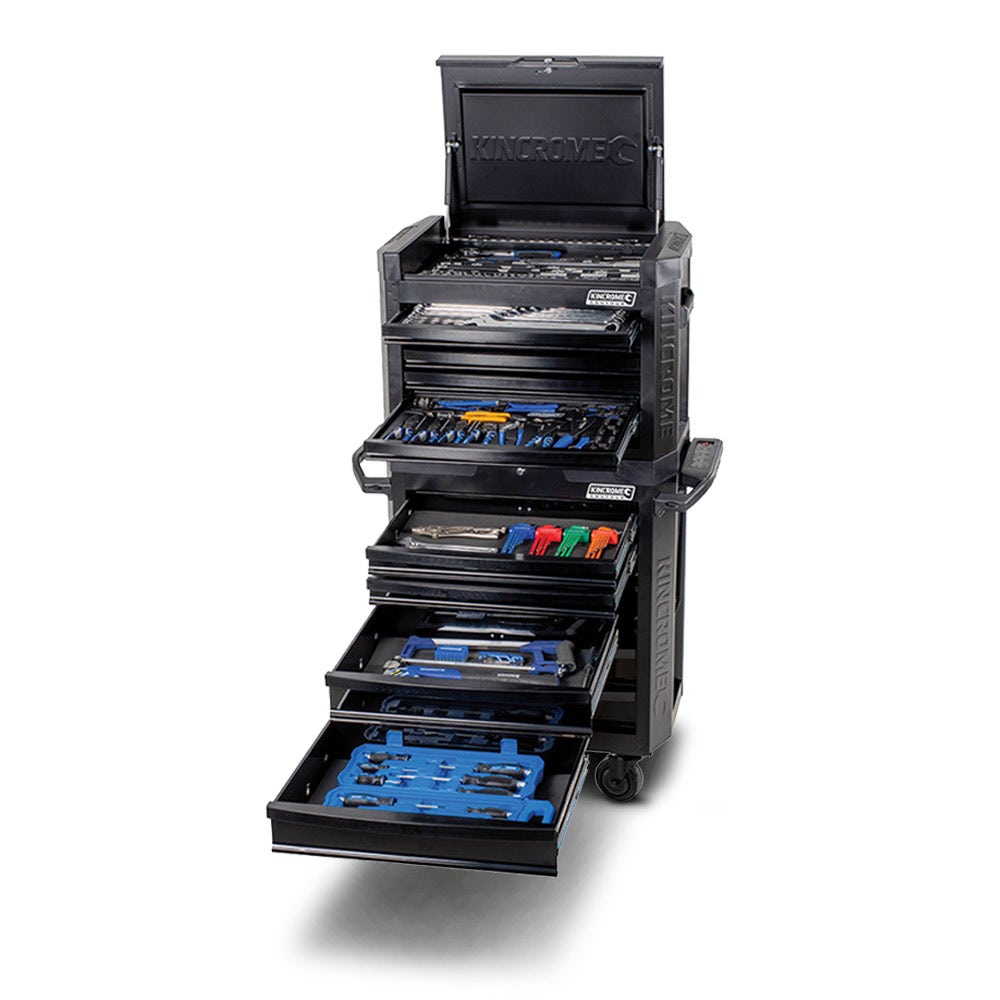 Kit de ferramentas para contornos KINCROME TFL com 242 peças e 12 gavetas, preto (P1805MB)