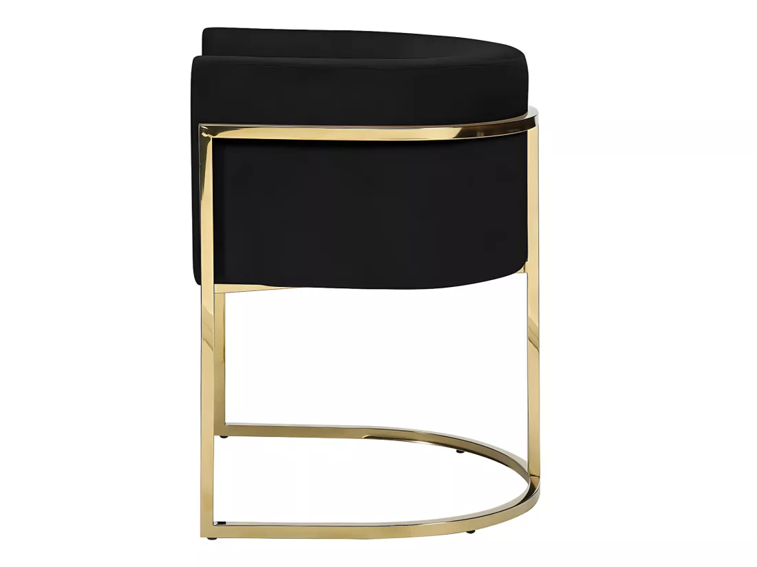 Chaise avec accoudoirs - Velours et acier inoxydable - Noir et doré - PERIA de Pascal MORABITO